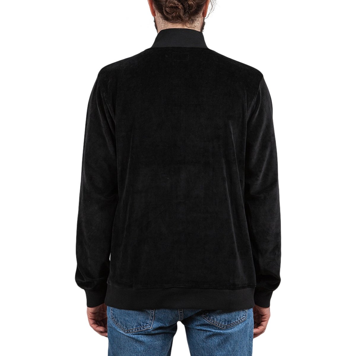 Stüssy Velours LS Zip Mock (Schwarz) - Allike Store