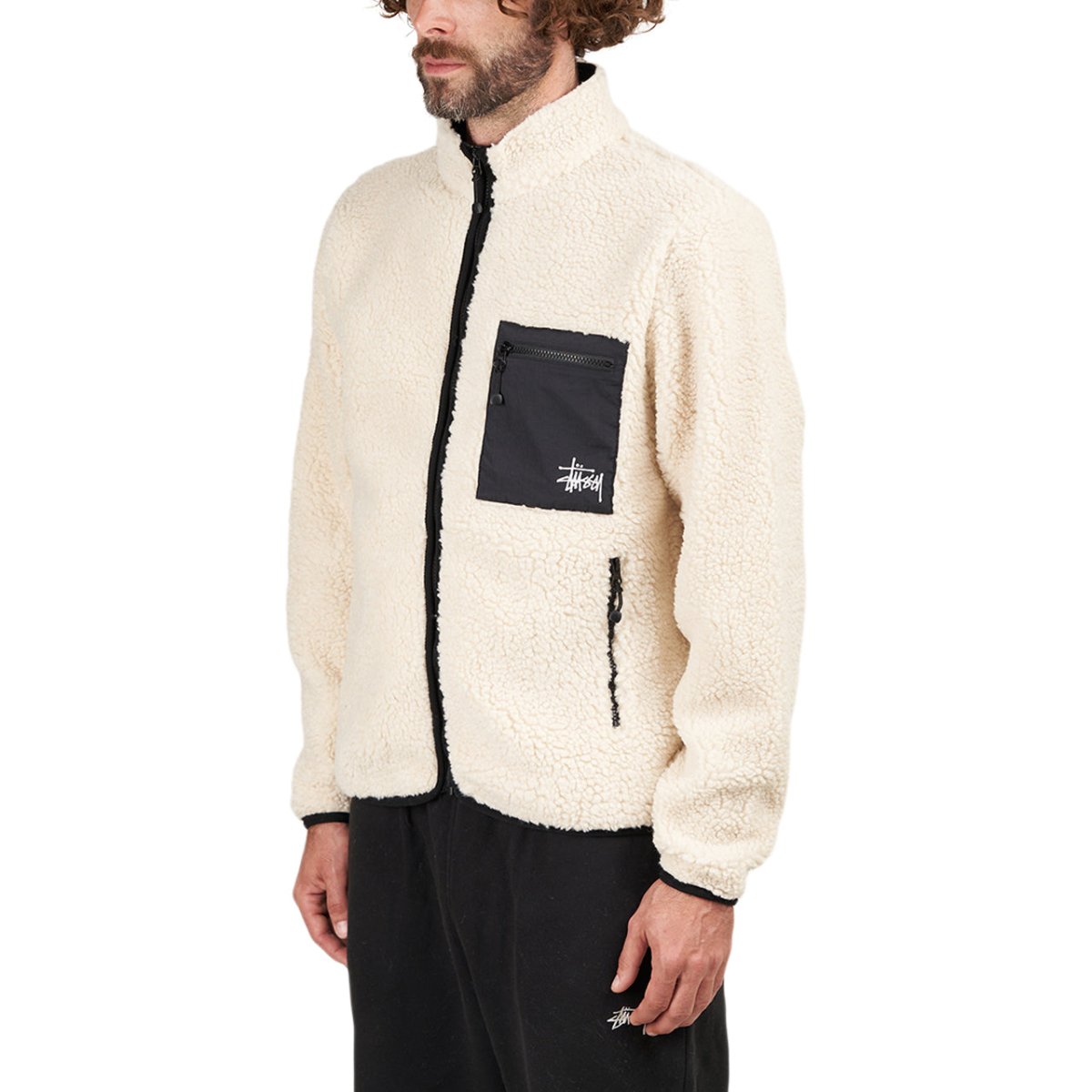 Stüssy Venus Jacquard Sherpa Jacket (Weiß) - Allike Store