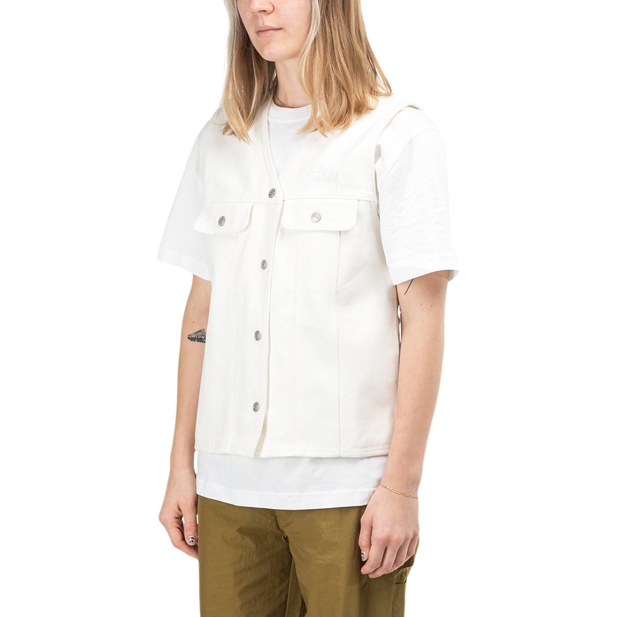 Stüssy WMNS Canvas Work Vest (Cream) - Allike Store