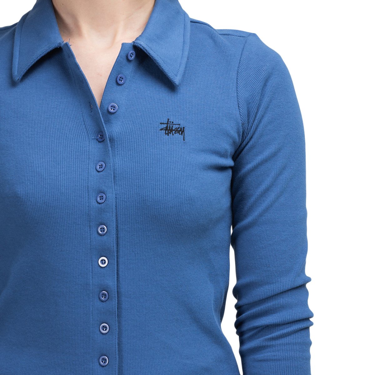 Stüssy WMNS Maya Button Down Longsleeve (Blau)  - Allike Store