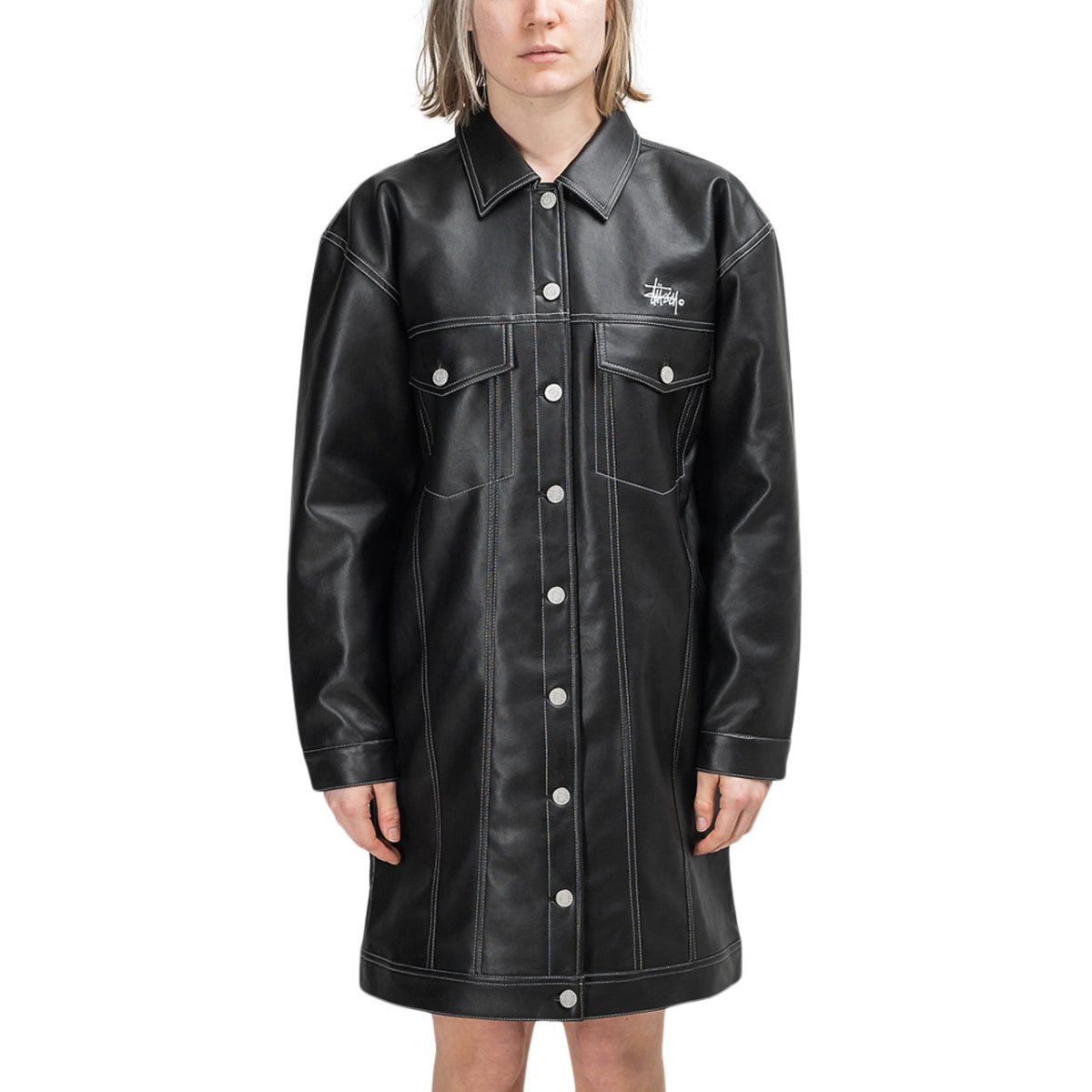 Stüssy WMNS PU Trucker Dress (Schwarz) - Allike Store