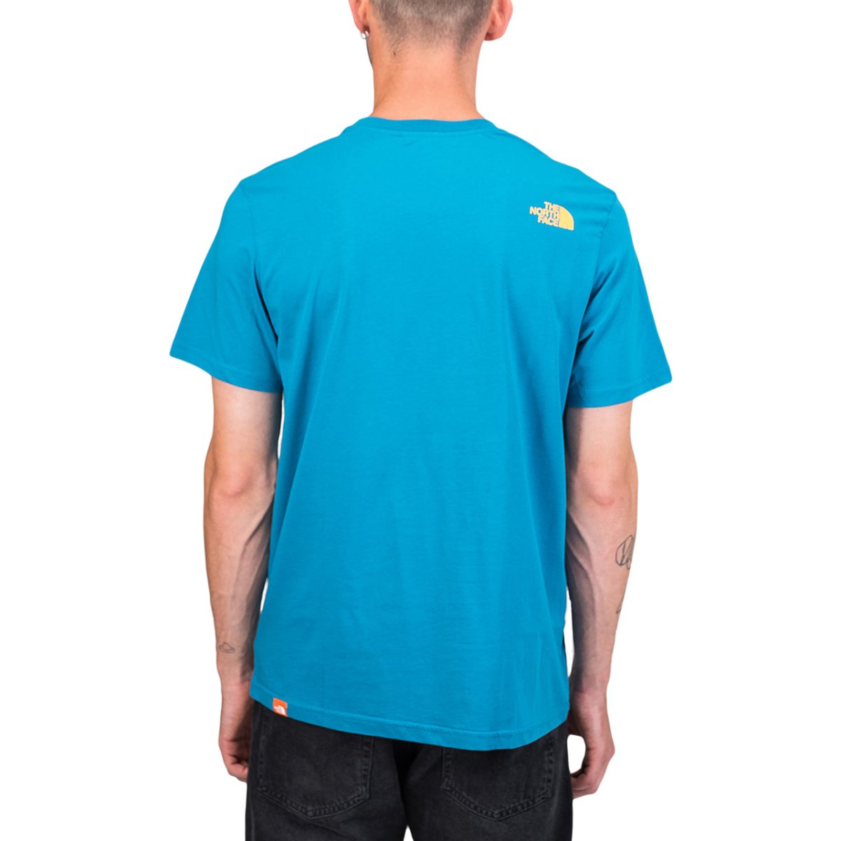 The North Face M SS Fine Tee (Blau / Gelb) - Allike Store