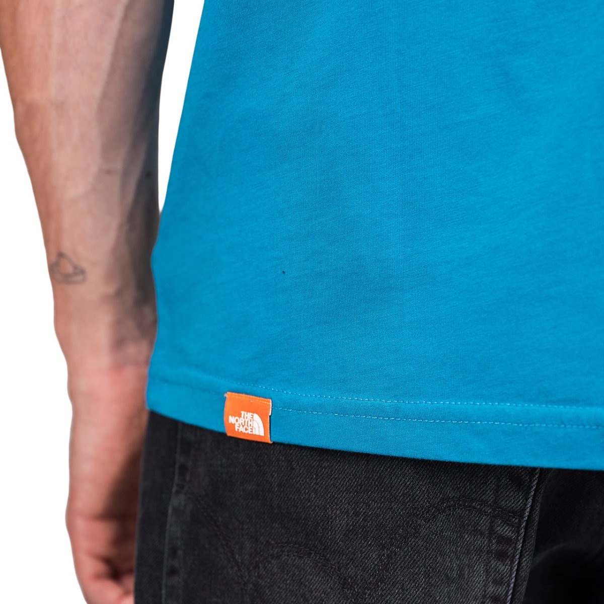 The North Face M SS Fine Tee (Blau / Gelb) - Allike Store