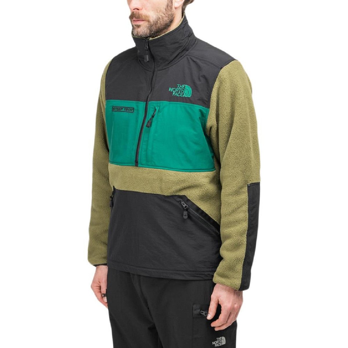 The North Face Steep Tech 1/2 Zip Pullover (Olive / Schwarz) - Allike Store