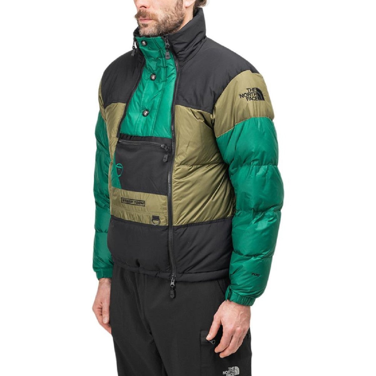 The North Face Steep Tech Down Jacket (Khaki / Schwarz)  - Allike Store