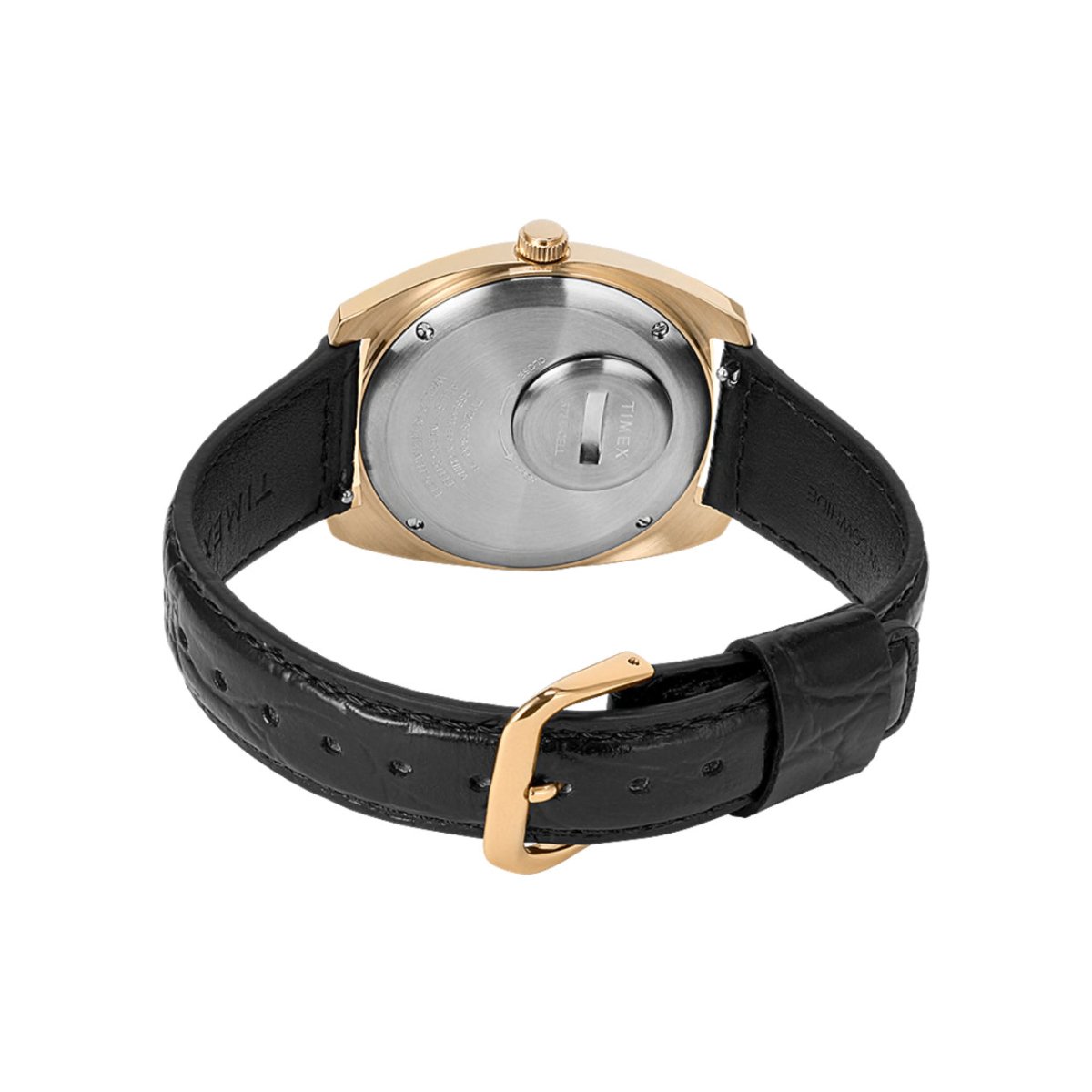 Timex Archive Q Timex 1975 Reissue Day-Date 38mm Leather Strap (Gold / Schwarz) - Allike Store