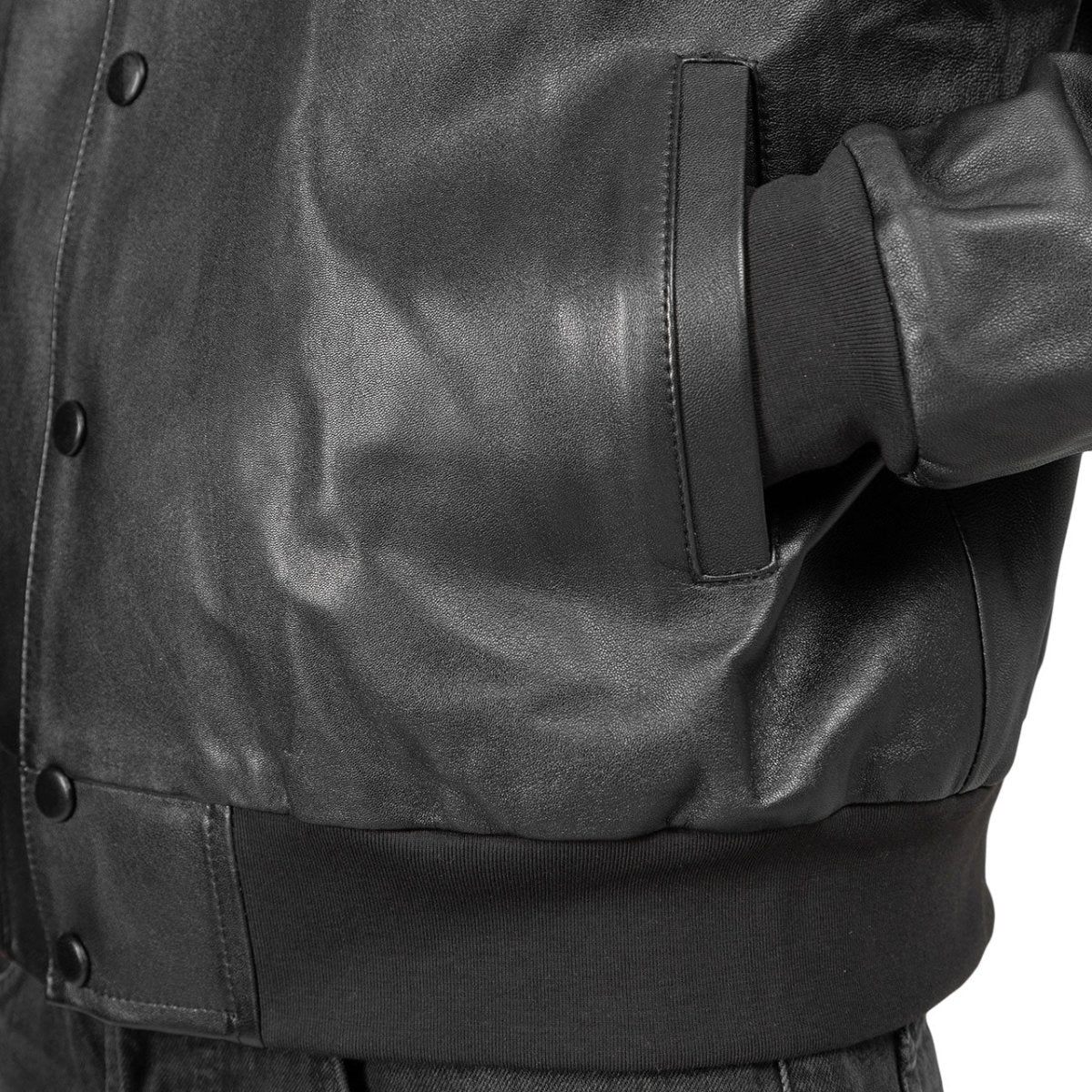 Very Famous Leather Jacket (Schwarz) - Allike Store