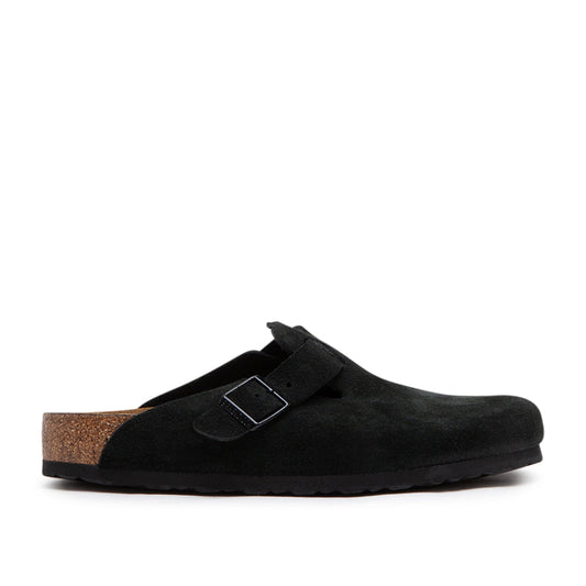 Birkenstock Boston Soft Footbed Suede Leather (Schwarz)  - Cheap Cerbe Jordan Outlet