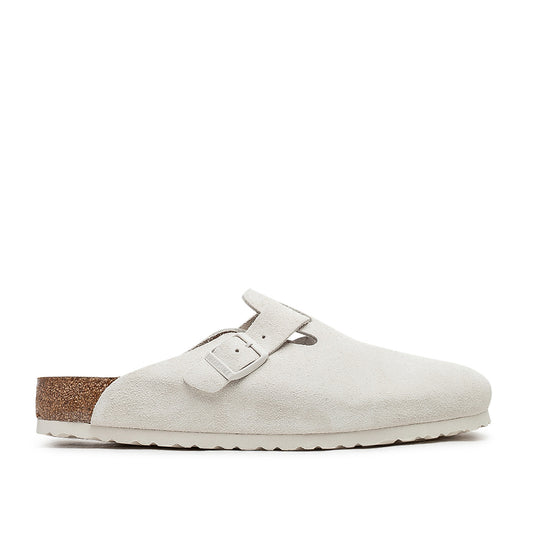 Birkenstock Boston Soft Footbed Suede Leather (Beige)