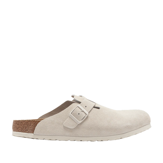 Birkenstock Boston Soft Footbed Suede Leather (Beige) - Allike Store