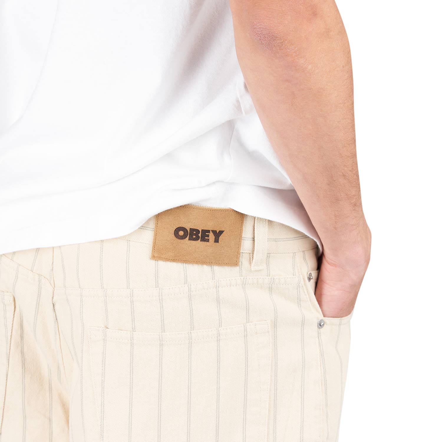 Obey Classic Baggy Stripe Denim (Beige) - Allike Store