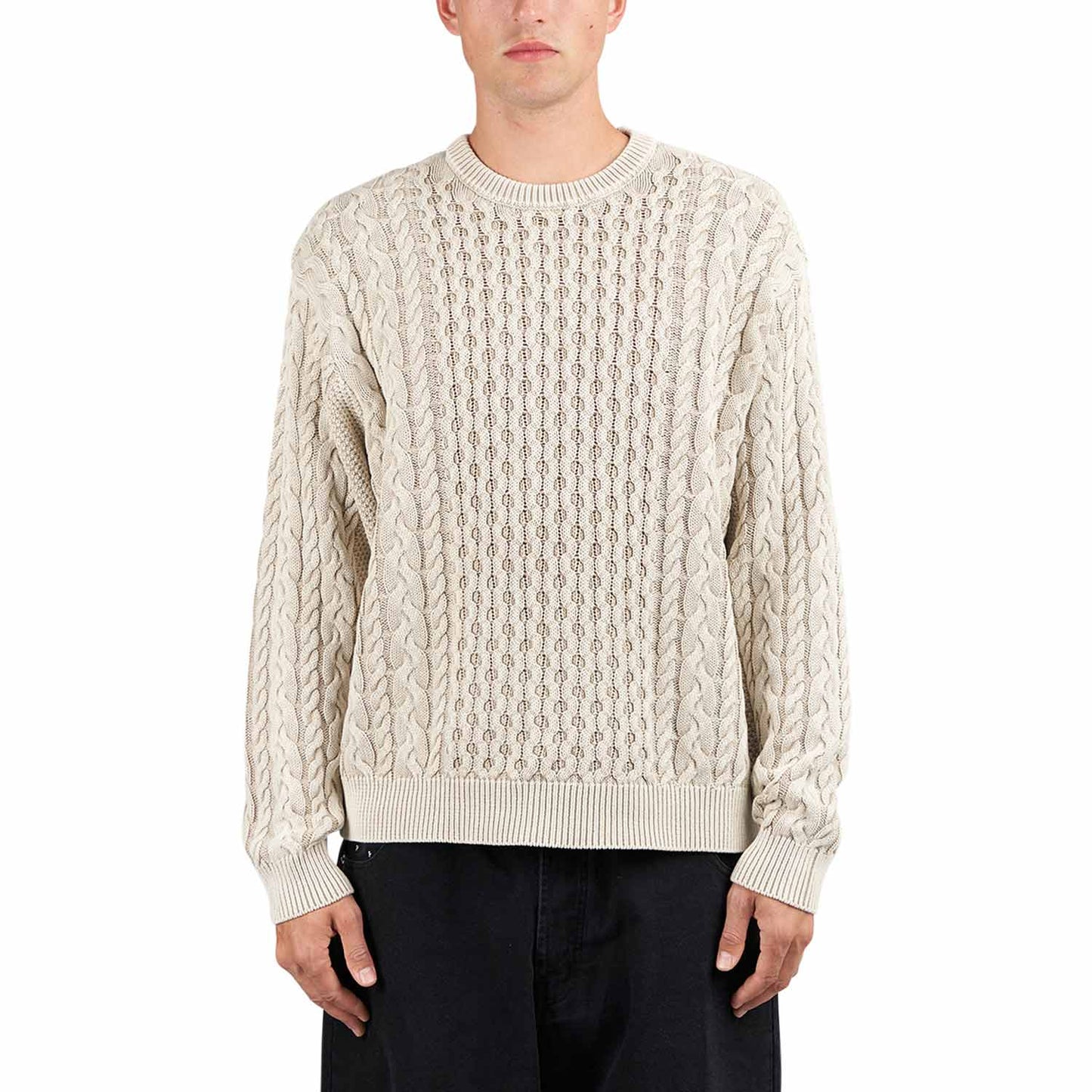 Obey Faded Wash Sweater (Beige)  - Allike Store