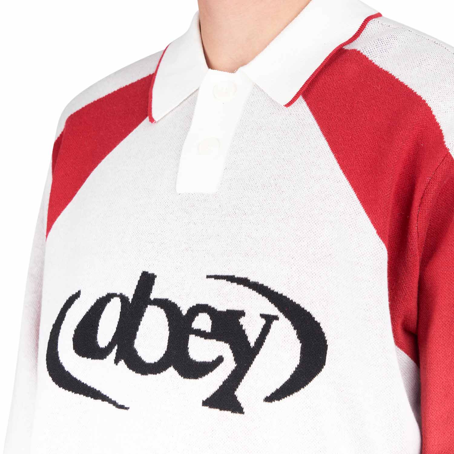 Obey Soccer Polo Sweater (Beige / Rot) - Allike Store