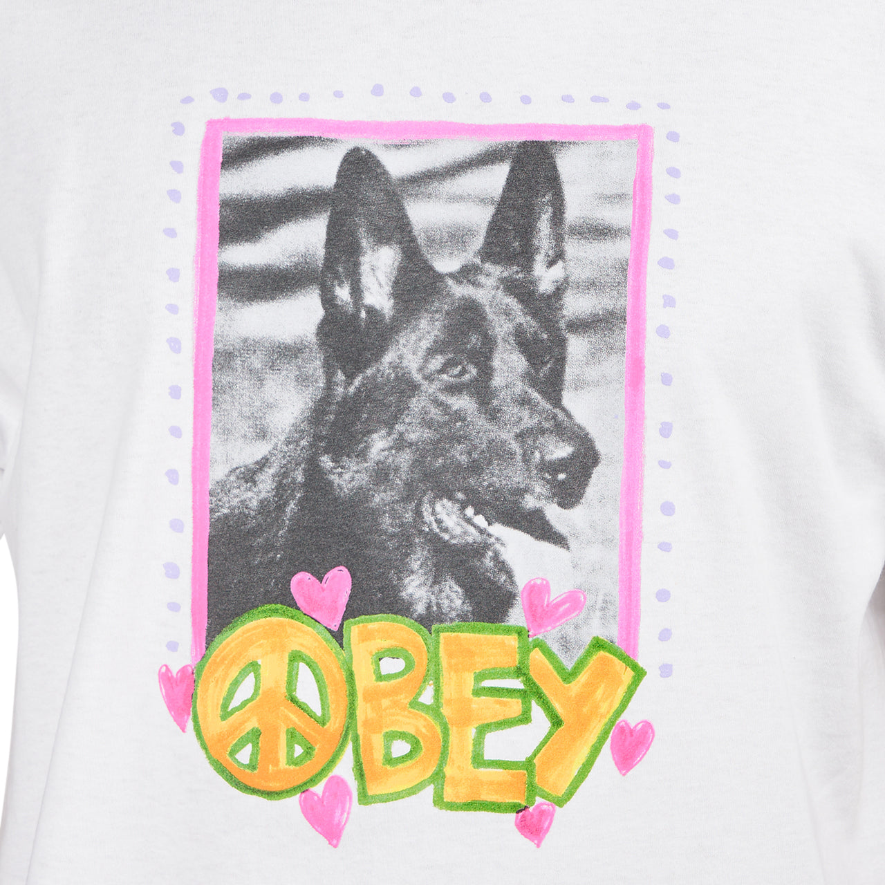 Obey Peace Dog Classic T-Shirt (Weiß)  - Allike Store