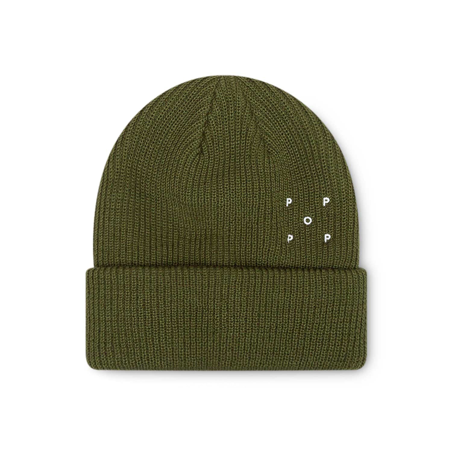 Pop Trading Company Basic Beanie (Oliv)  - Allike Store