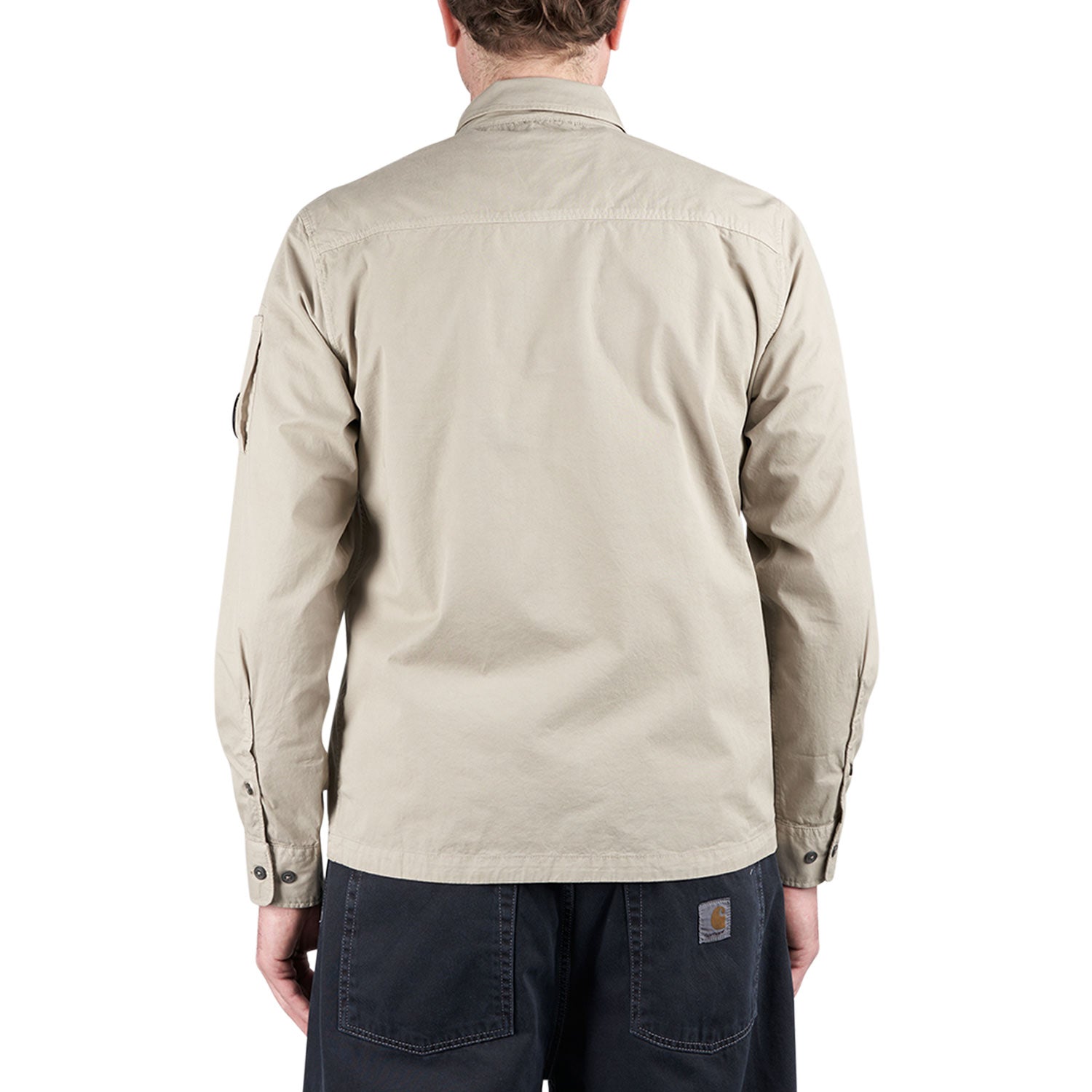 C.P. Company Organic Gabardine Full Zip Overshirt (Beige) - Allike Store