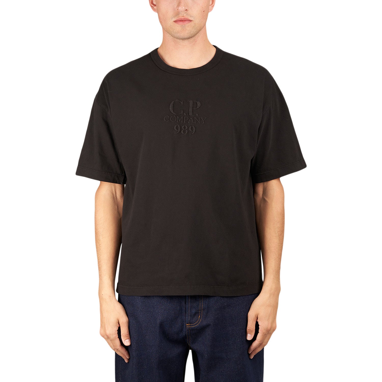 C.P. Company Boxy Logo T-Shirt (Schwarz) - Allike Store