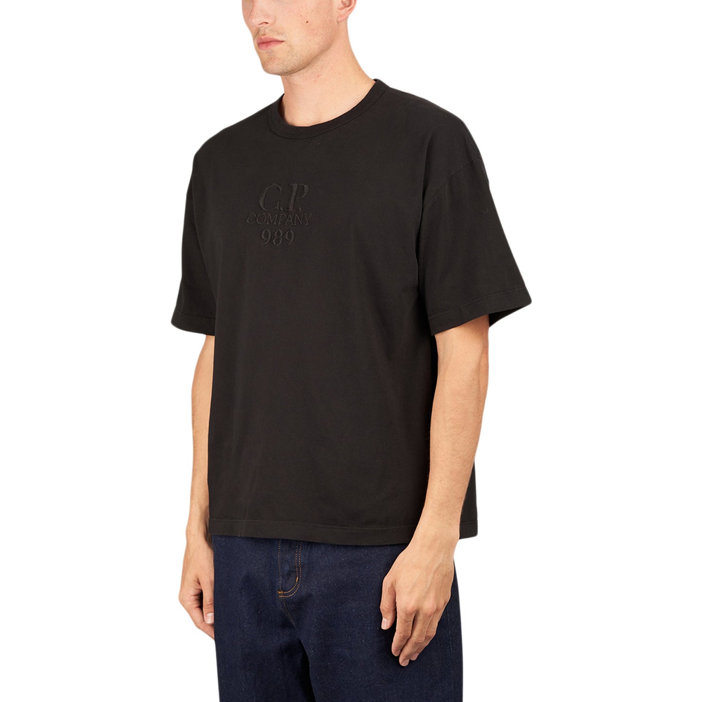 C.P. Company Boxy Logo T-Shirt (Schwarz) - Allike Store