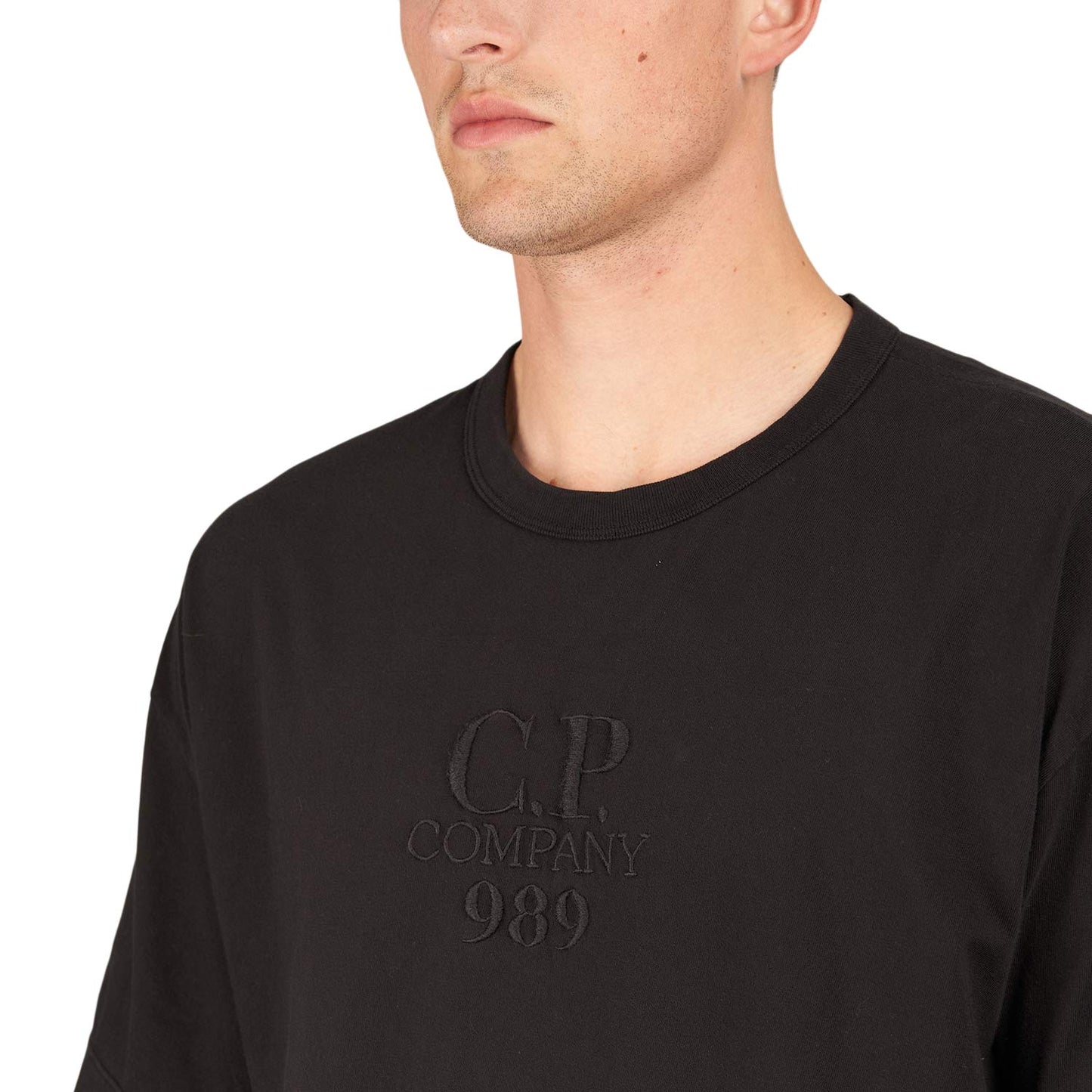 C.P. Company Boxy Logo T-Shirt (Schwarz) - Allike Store