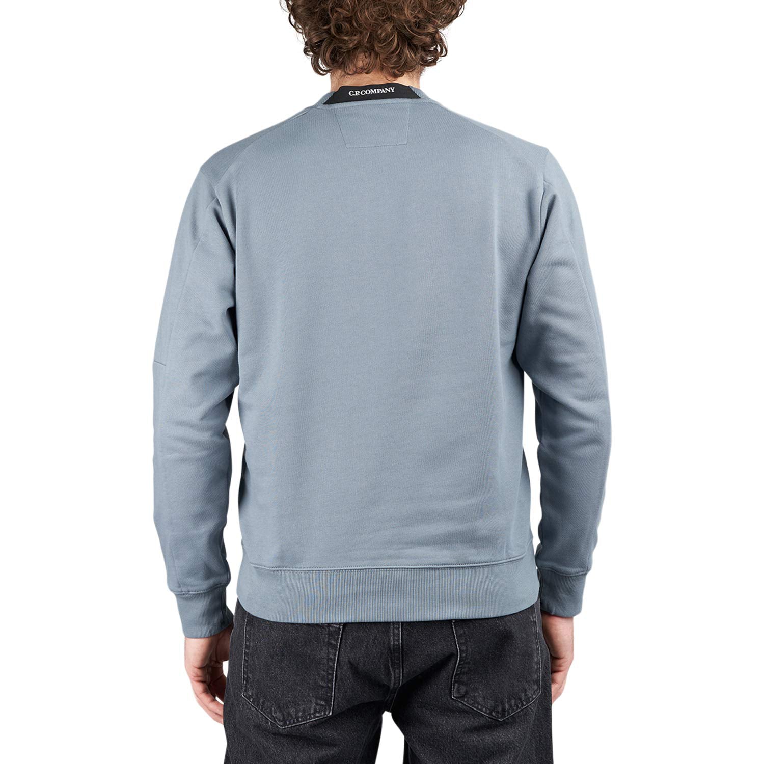 C.P. Company Diagonal Raised Fleece Crewneck Lens Sweatshirt (Blau) - Allike Store