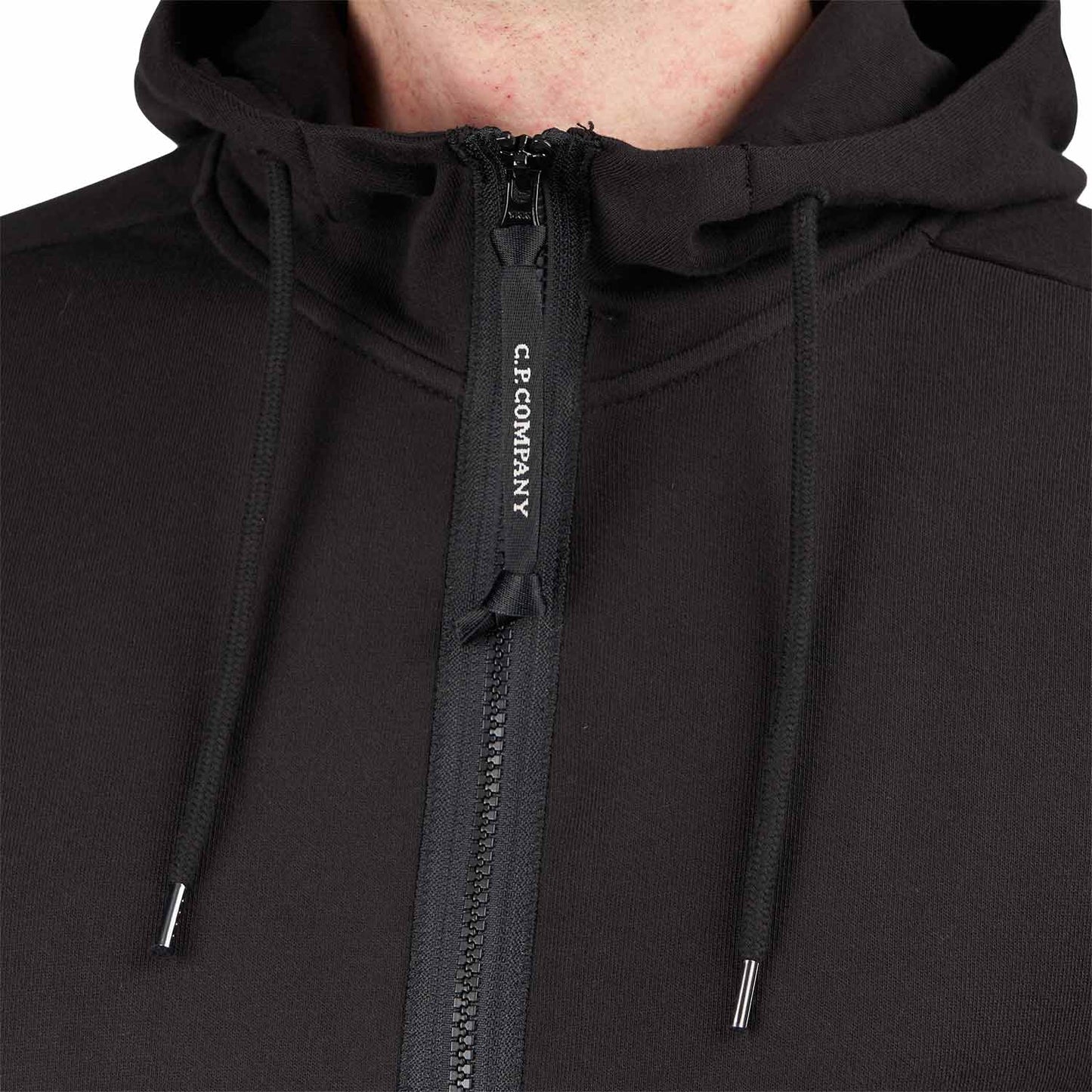 C.P. Company Diagonal Raised Fleece Hooded Sweatshirt (Schwarz) - Allike Store