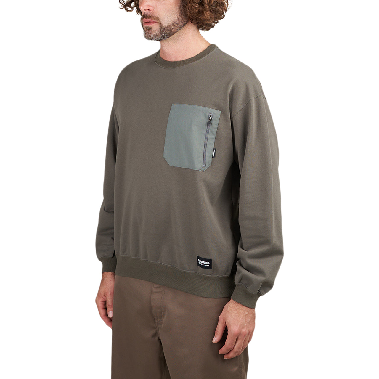Neighborhood Design Sweatshirt LS-3 (Oliv)  - Cheap Sneakersbe Jordan Outlet