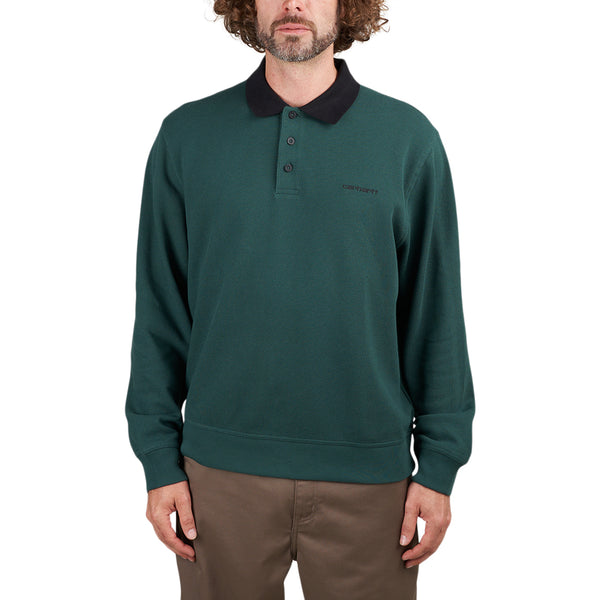 Carhartt WIP Longsleeve Vance Rugby Shirt (Green / Black) I032203