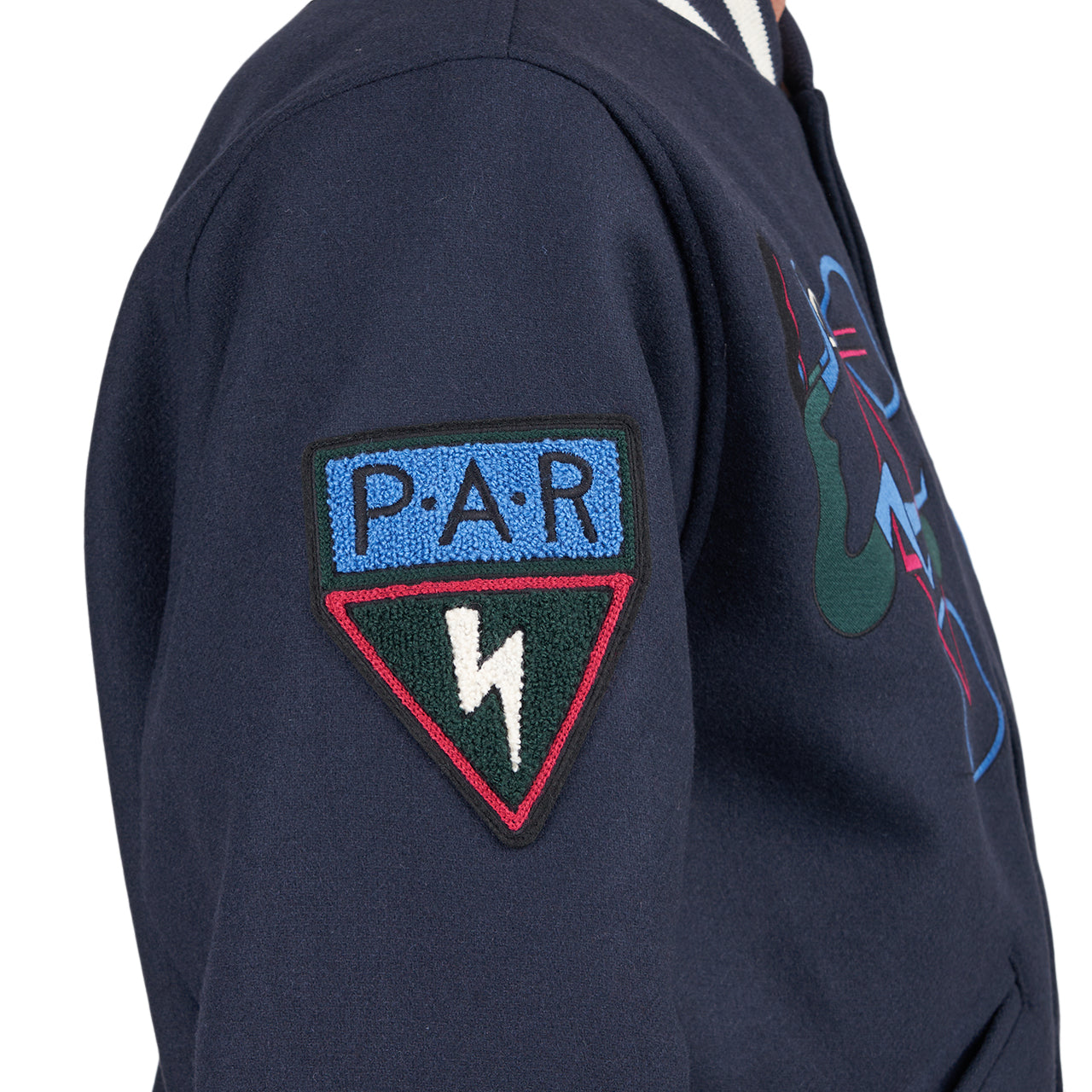 Parra Run Sit & Bike Varsity Jacket (Navy)  - Allike Store