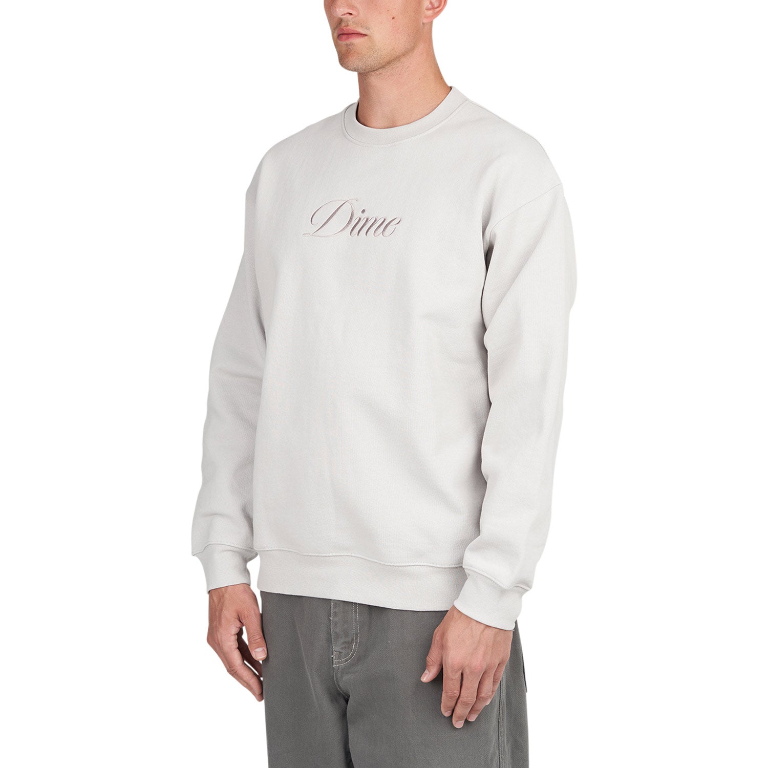 Dime Cursive Logo Crewneck (Grey) DIMESP24D213CEM - Allike Store