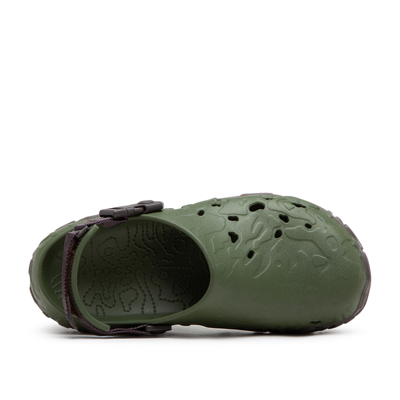 Grey and cheap green crocs