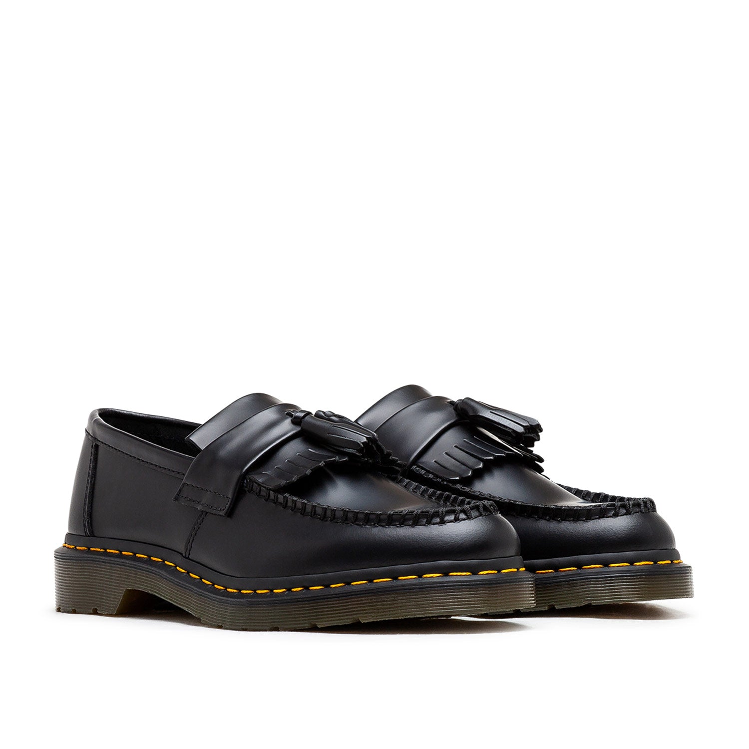 Dr. Martens Adrian Yellow Stitch Smooth Tassle Loafer (Schwarz) - Allike Store