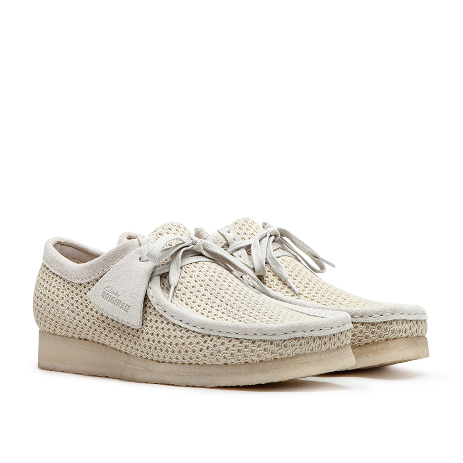 All white clarks sales wallabees