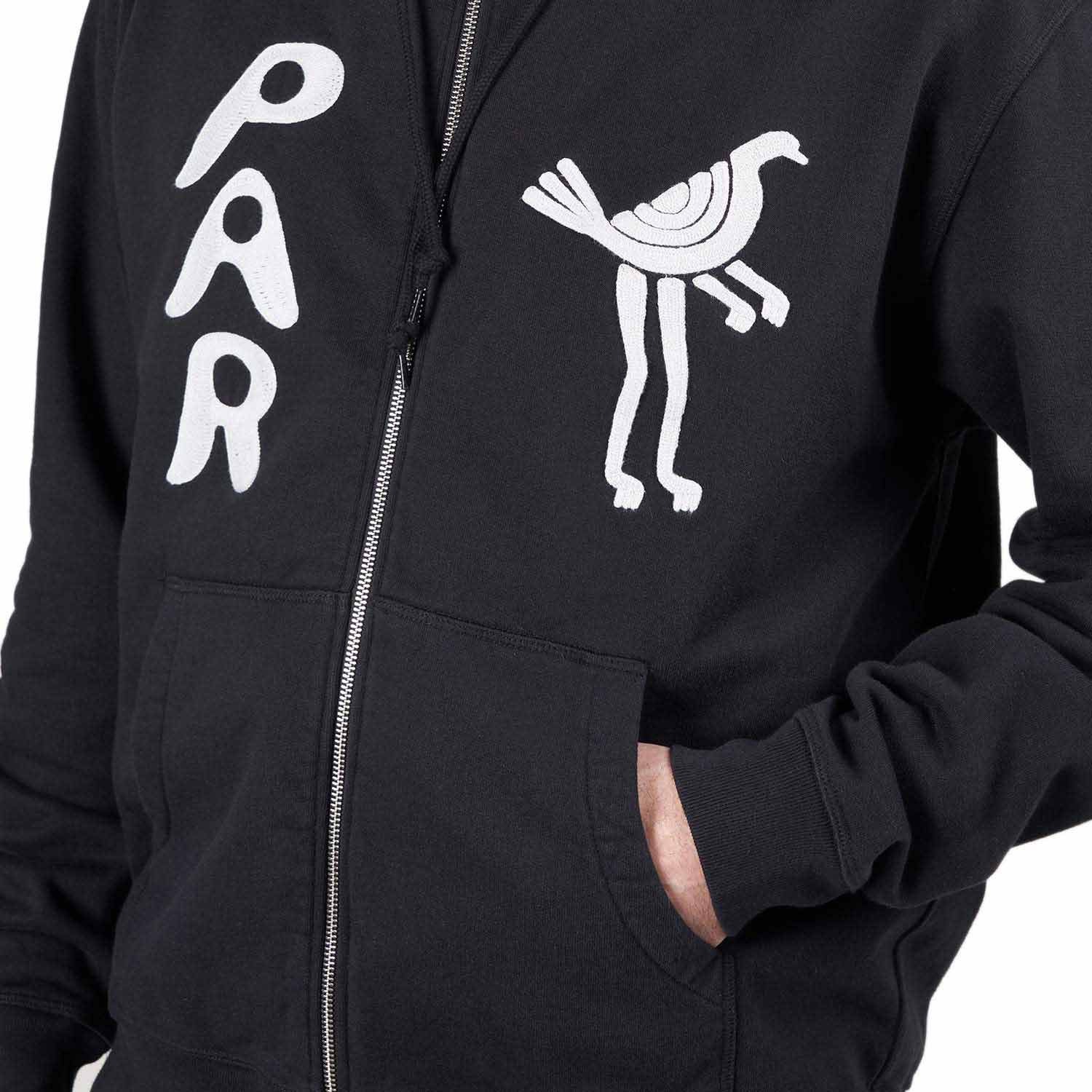 by Parra Zipped Pigeon Zip Hooded Sweatshirt (Schwarz)  - Allike Store