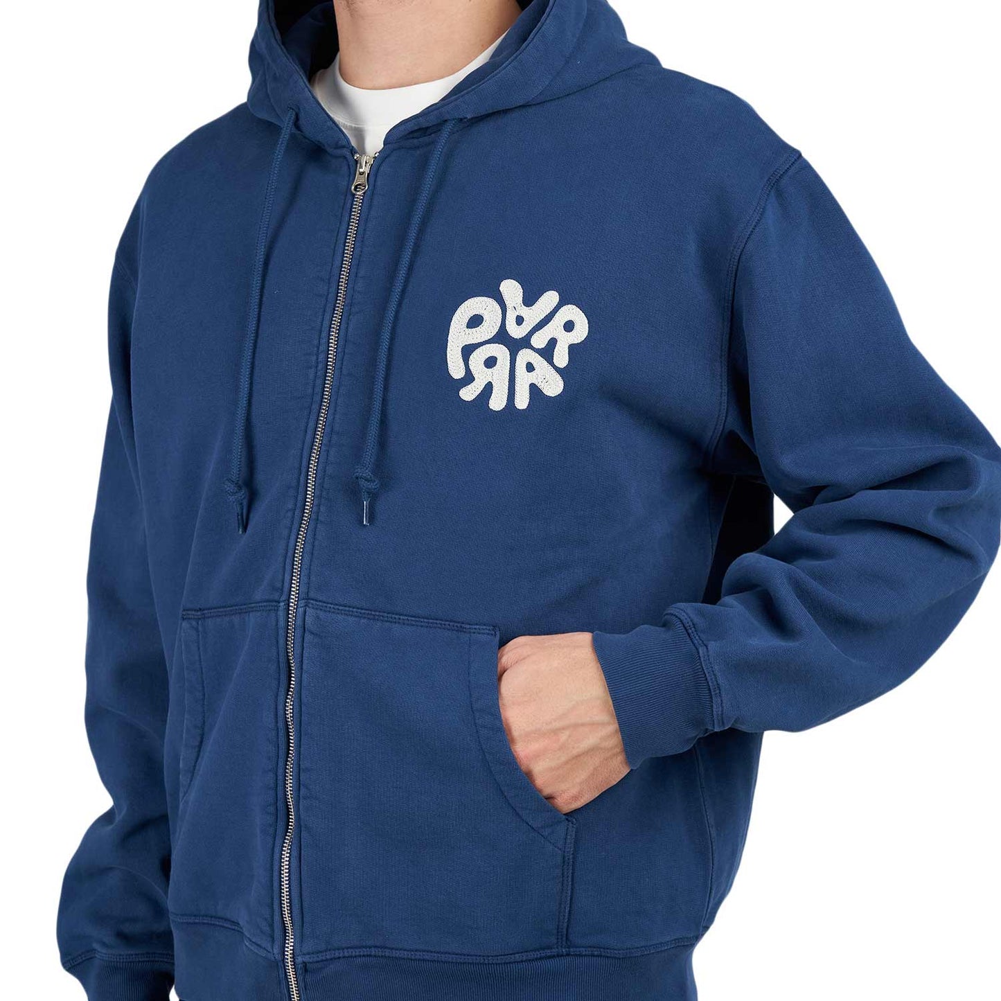 by Parra 1976 Logo Zip Hooded Sweatshirt (Blue)