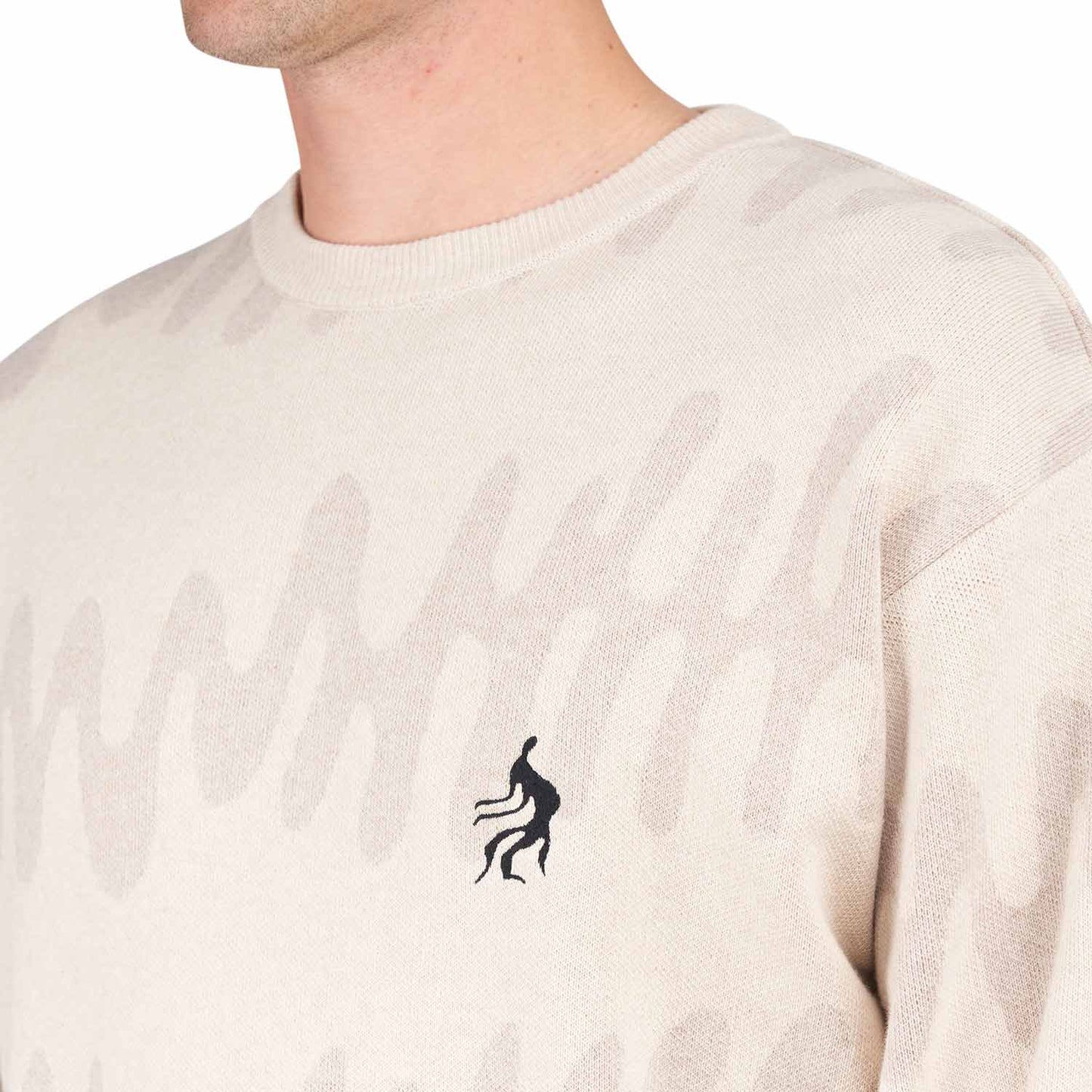 by Parra Static Stalker Knitted Pullover (Beige) - Allike Store