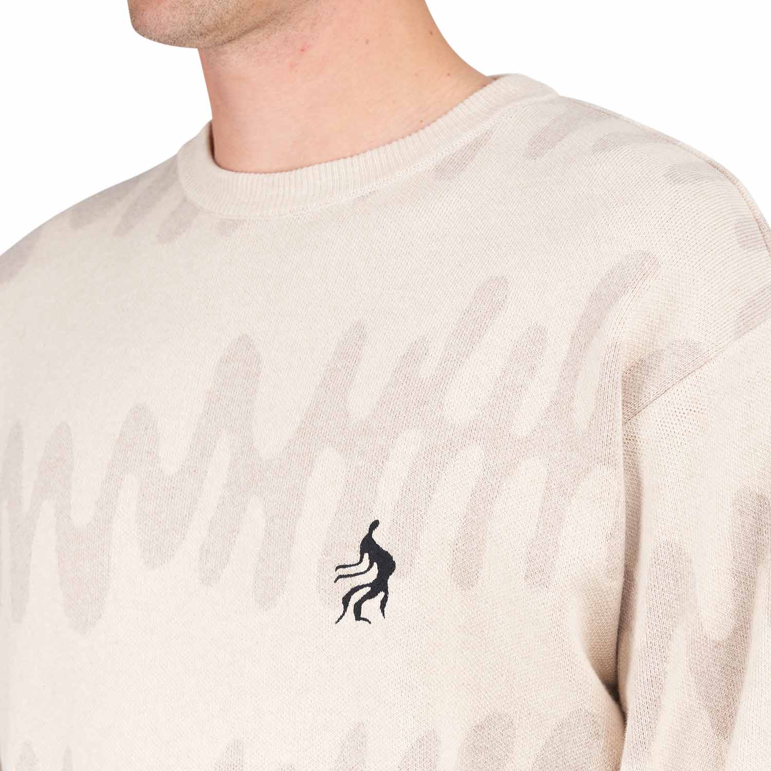 by Parra Static Stalker Knitted Pullover (Beige) - Allike Store