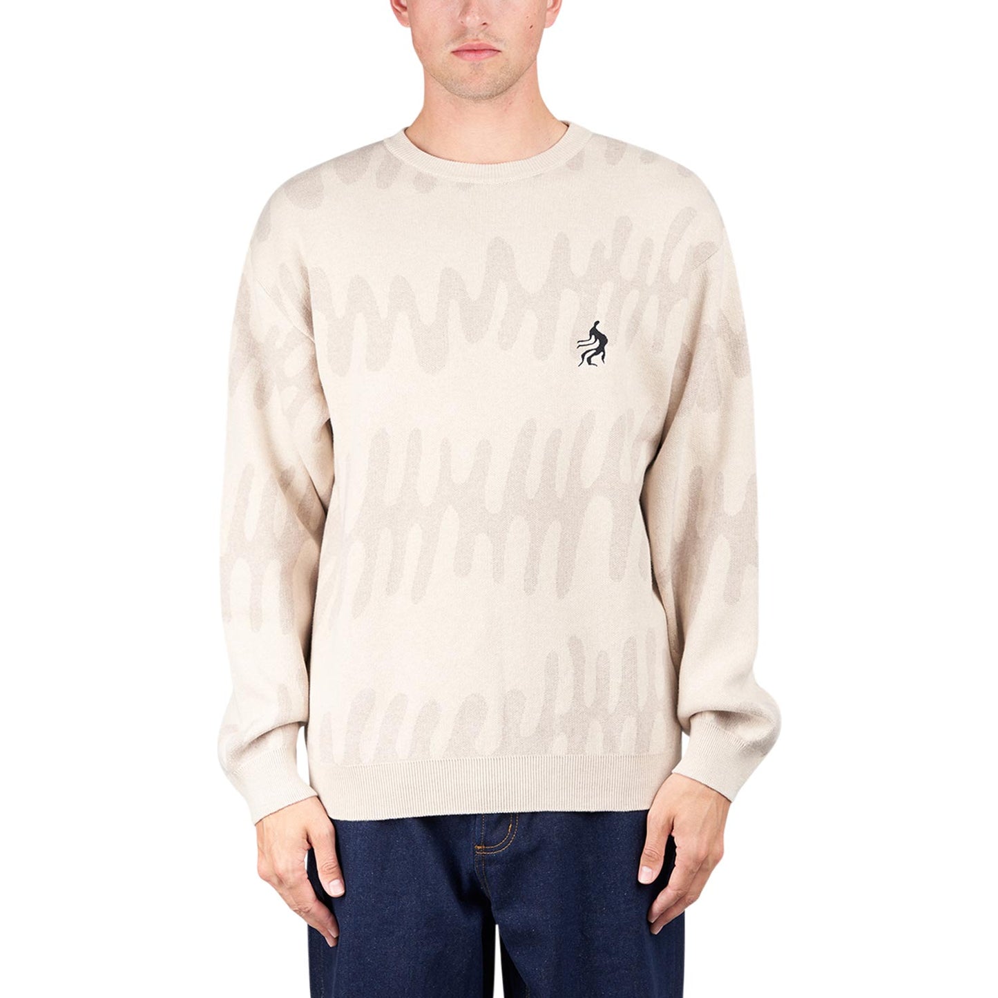 by Parra Static Stalker Knitted Pullover (Beige) - Allike Store