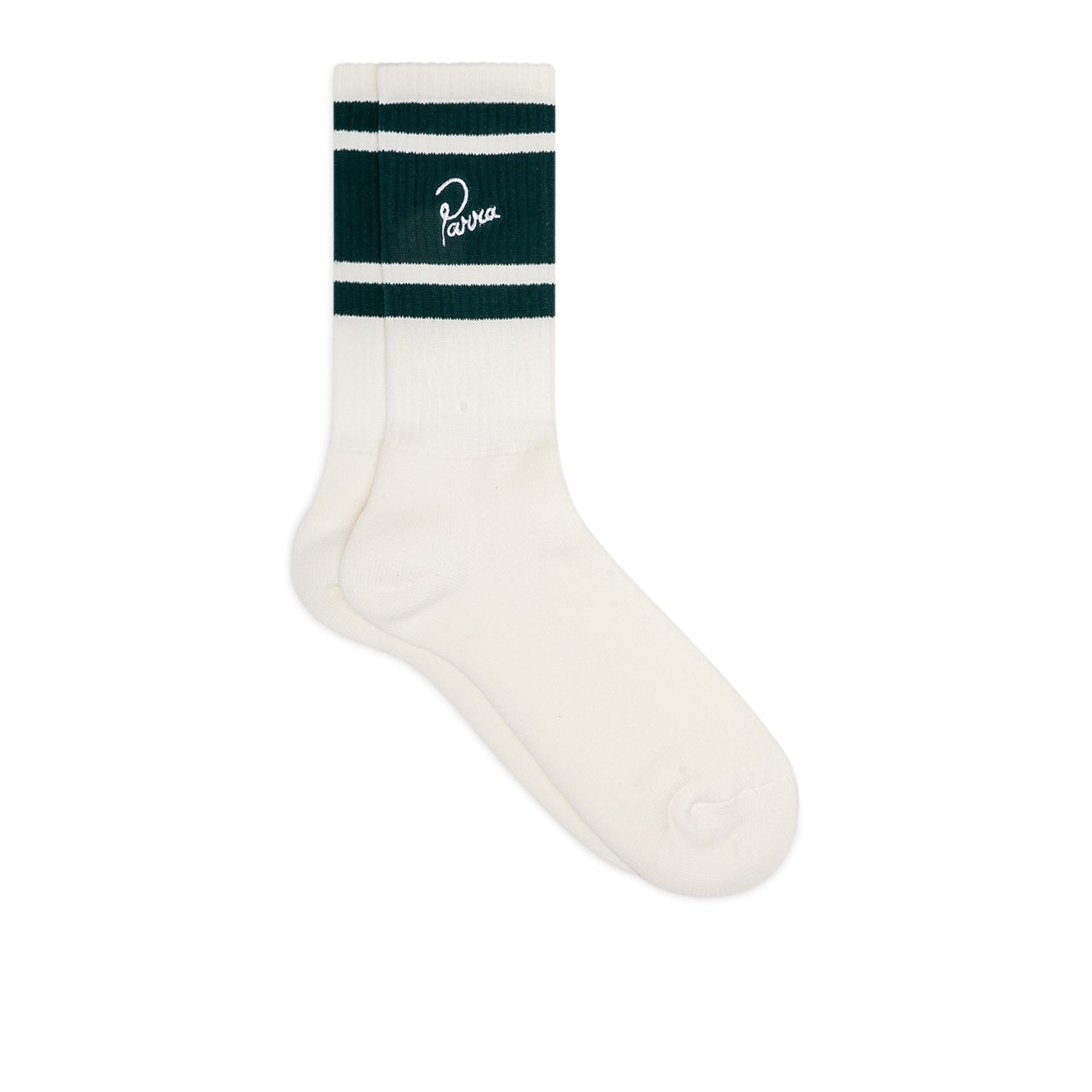 by Parra Signature Striped Crew Socks (Weiss / Grün) - Allike Store