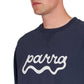 by Parra Water Wave Logo Crew Neck Sweatshirt (Navy) - Allike Store