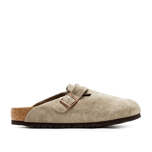 Birkenstock Boston Soft Footbed Suede Leather (Taupe)  - Cheap Sneakersbe Jordan Outlet