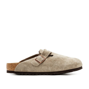 Birkenstock Boston Soft Footbed Suede Leather (Taupe)  - Allike Store