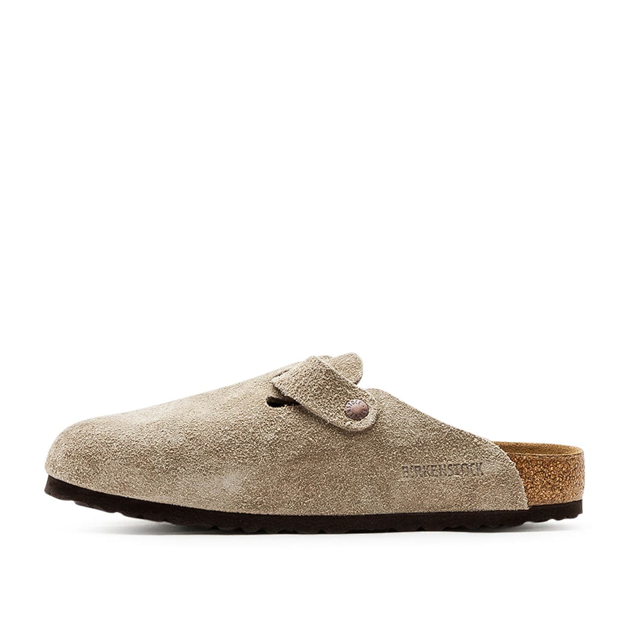 Birkenstock Boston Soft Footbed Suede Leather (Taupe)  - Allike Store
