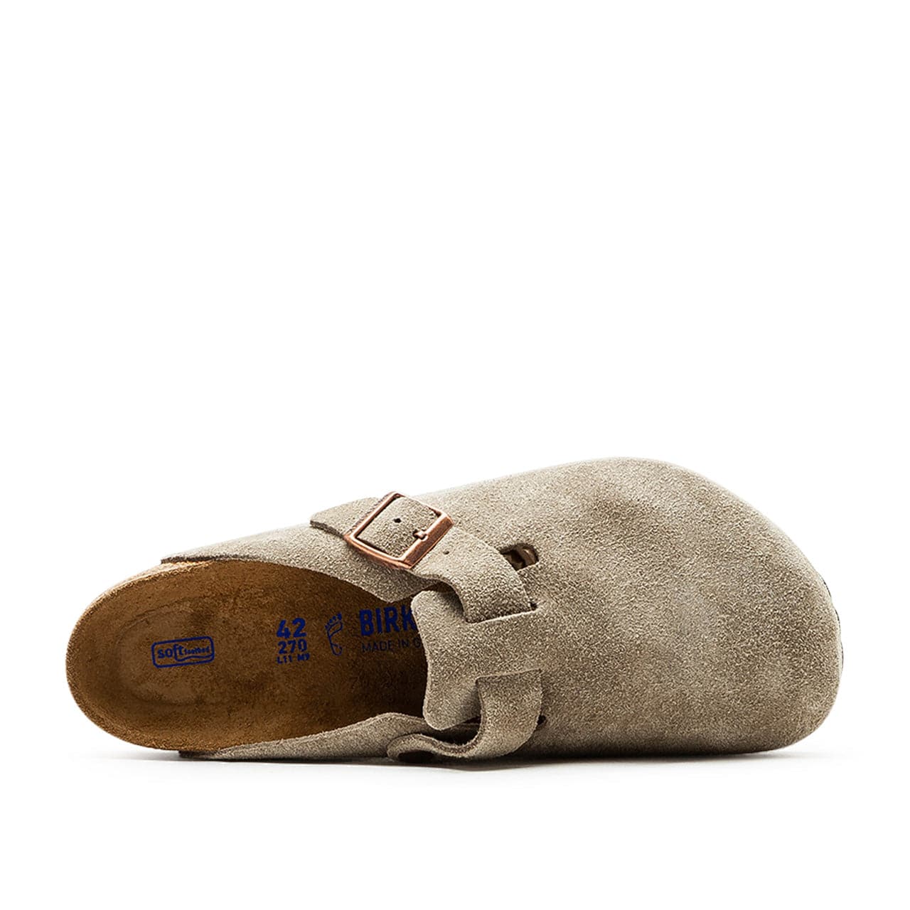 Birkenstock Boston Soft Footbed Suede Leather (Taupe)  - Allike Store