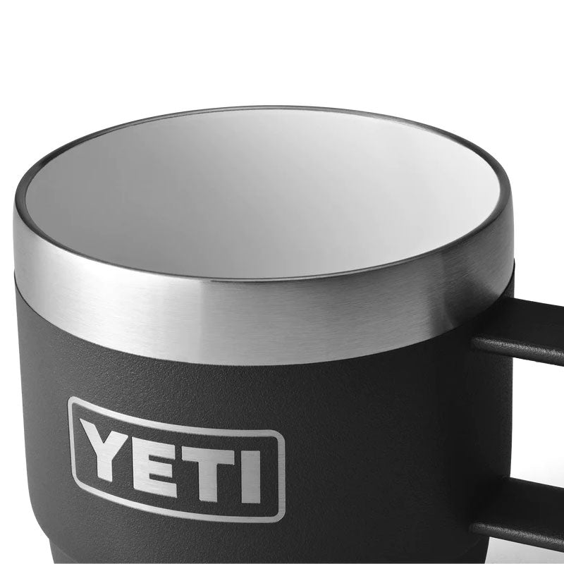 Yeti logo black insulated mug silver lining coffee - Depop