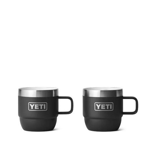 Yeti Rambler 6oz Stackable Mugs (Schwarz / Silber)