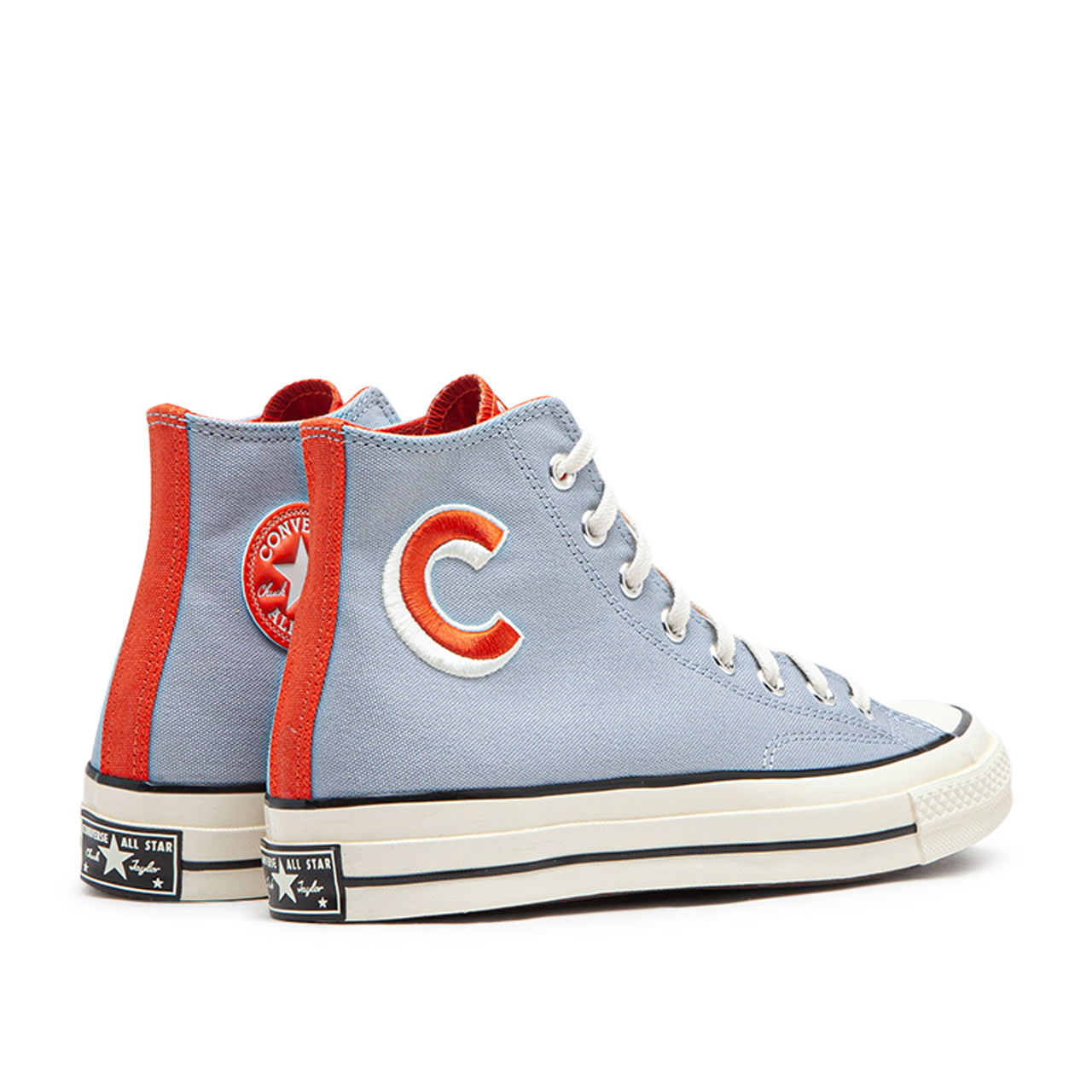 Orange and 2025 blue converse