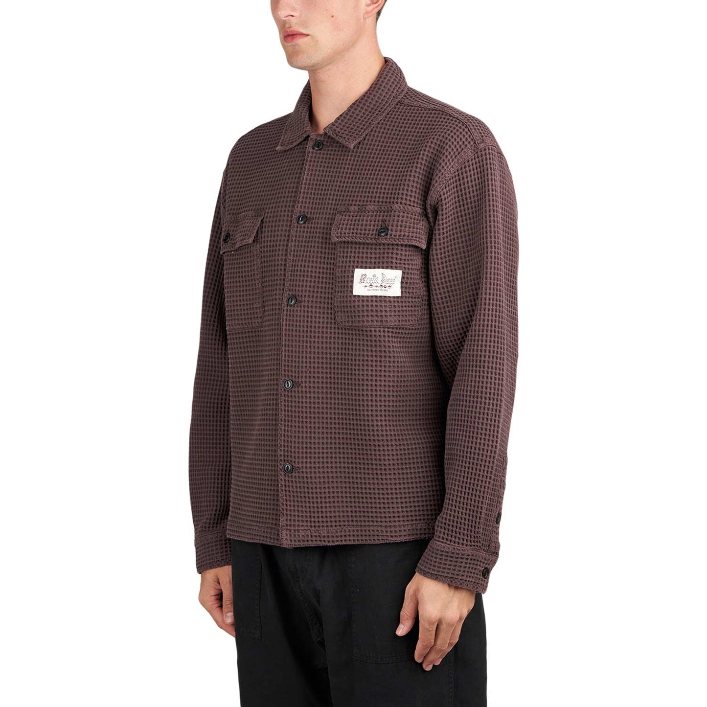 Brain Dead Waffle Button Front Shirt (Braun)  - Allike Store