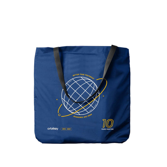Orbitkey Foldable Tote Bag "10 Year Anniversary" (Blau)  - Allike Store