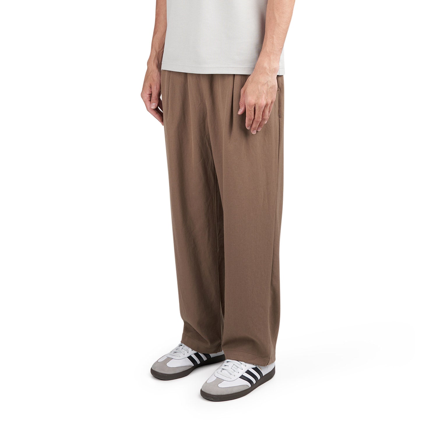 Dime Pleated Twill Pants (Braun) - Allike Store