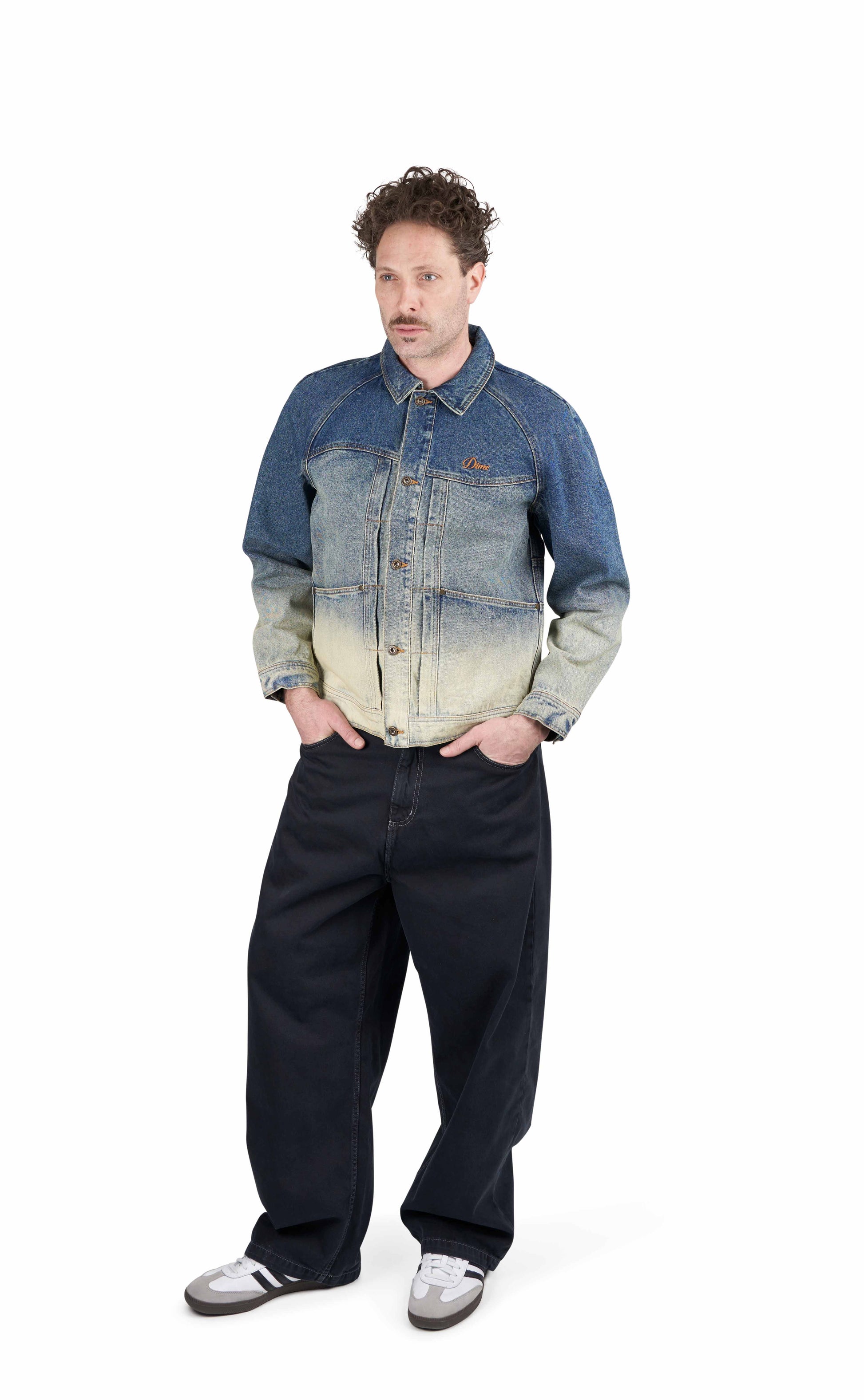 Dime Denim Jacket (Blau / Weiss) - Allike Store